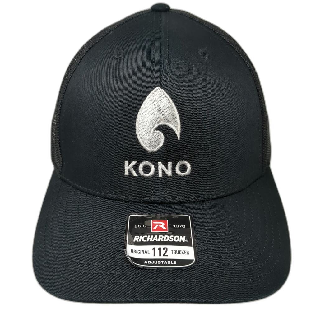 Richardson Trucker Hat Black One Size 112 Mesh Back Snapback Kono Embroidered